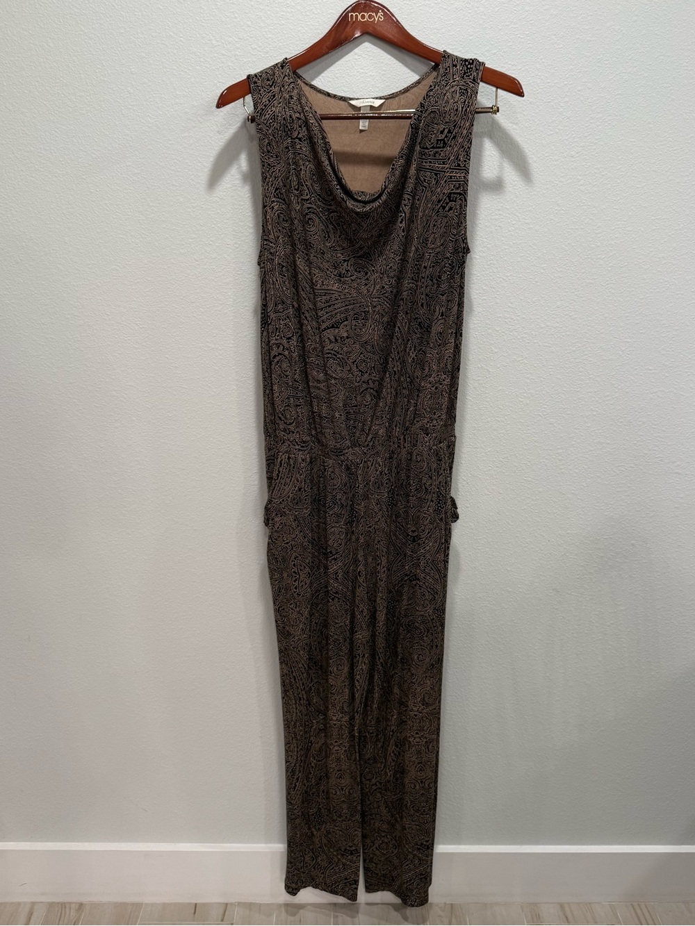 Soma Brown Paisley Sleeveless Jumpsuit - Picture 2 of 9